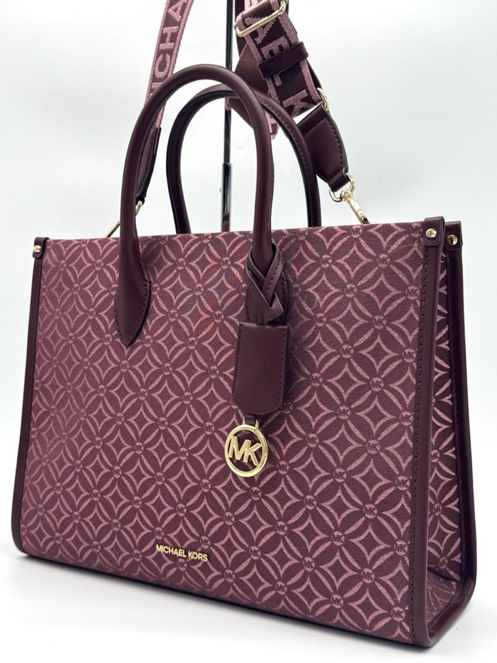 Michael Kors Medium Mirella Tote Bag Ox Blood Multi